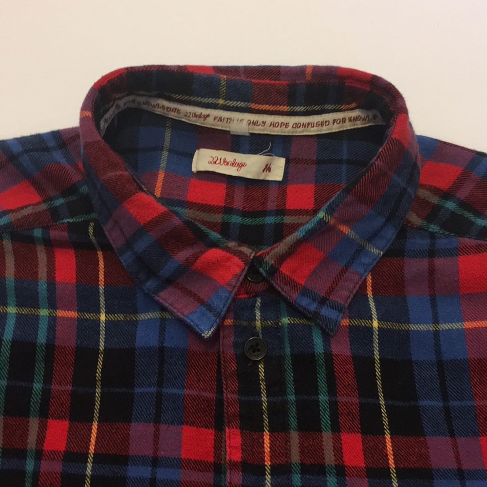 Cheap Monday Red Plaid Button Up Casual Shirt